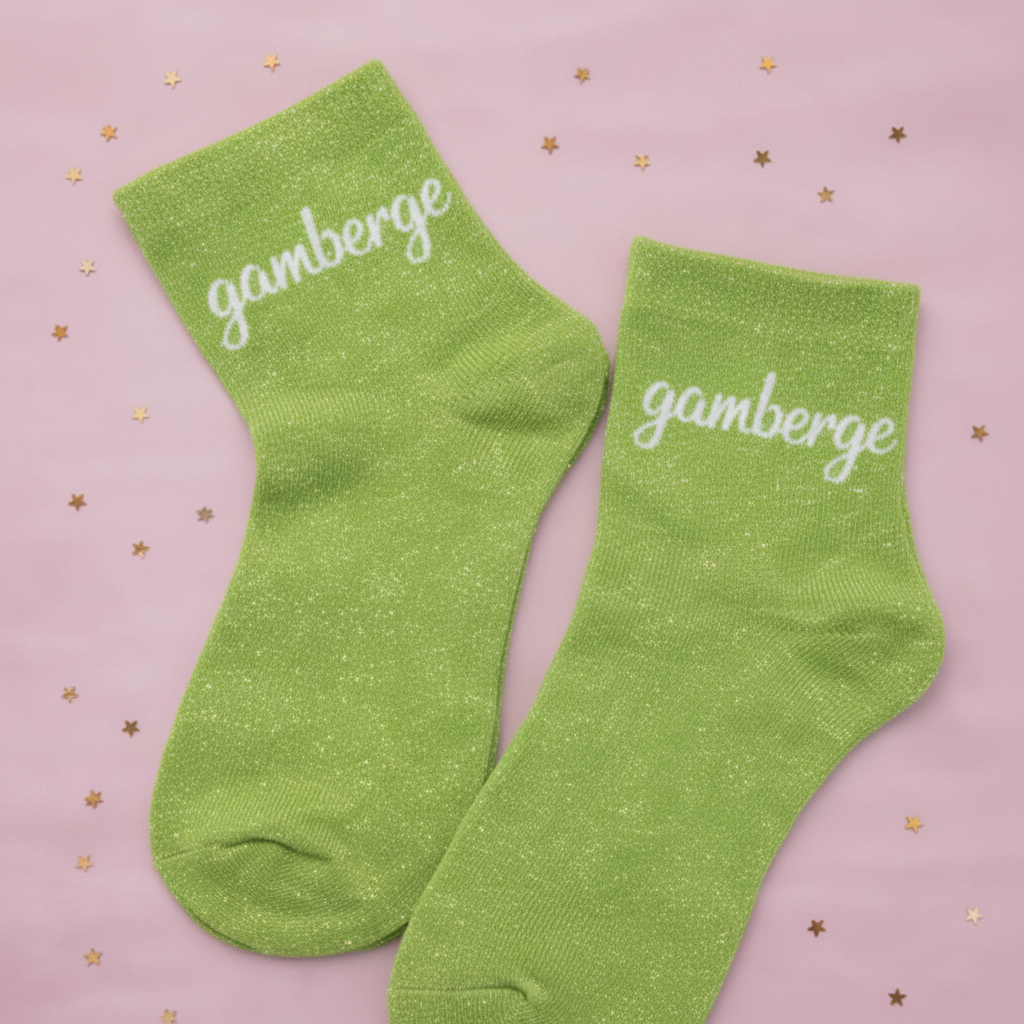 Chaussettes vertes pailletées Gamberge